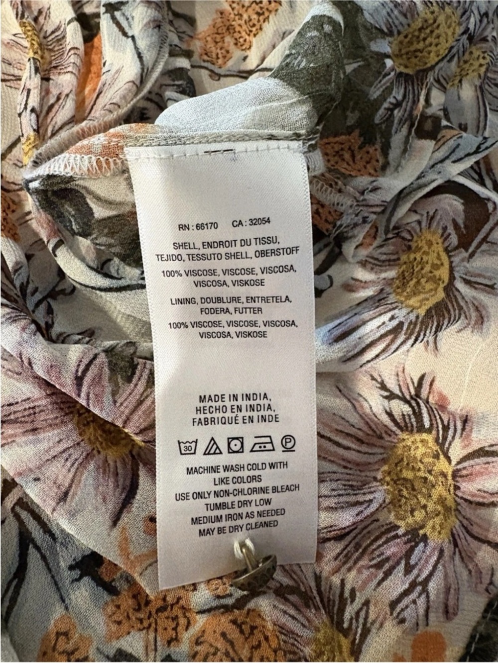 Meadow Rue Anthropologie Espalier Embroidered Tunic Chiffon Dress Floral Midi S - Picture 10 of 12